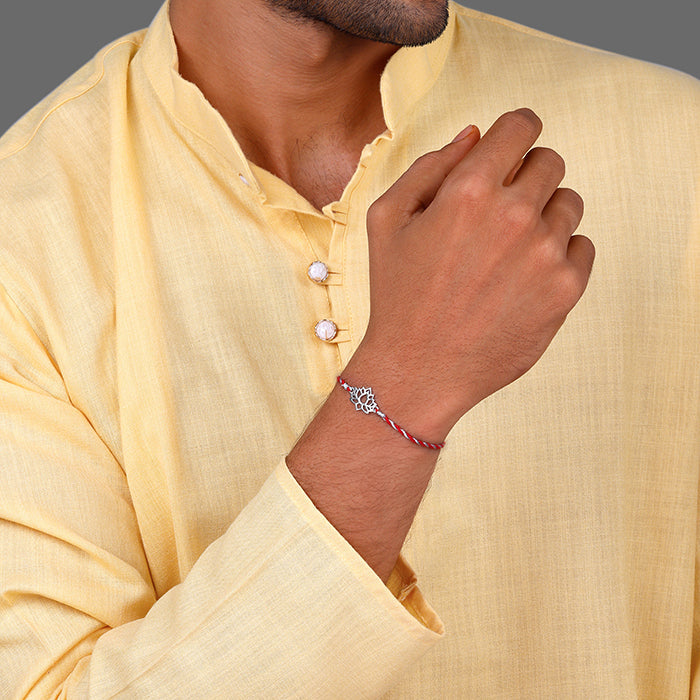 Silver Lotus Rakhi — image 2
