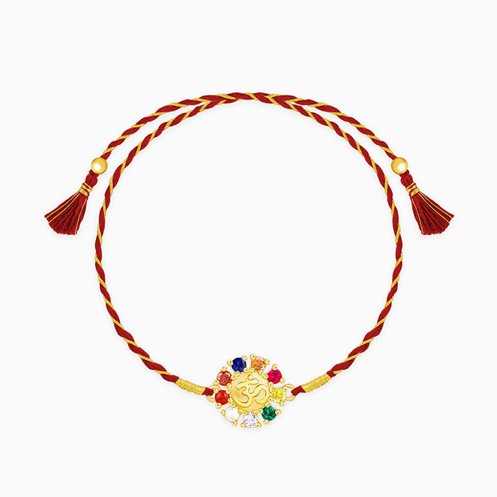 Golden Floral Om Rakhi — image 3