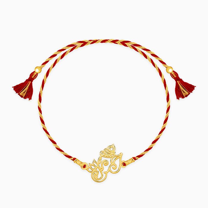 Golden Ganesha Lotus Rakhi — image 3