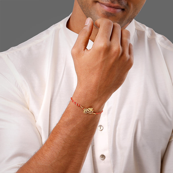 Golden Ganesha Lotus Rakhi — image 2