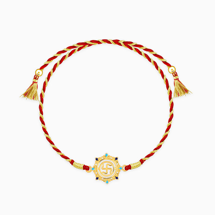 Golden Swastika Mandala Rakhi — image 3