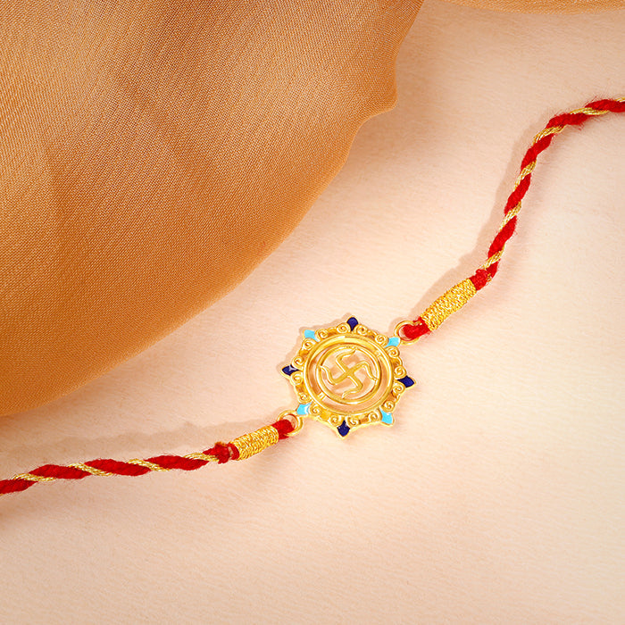 Golden Swastika Mandala Rakhi — image 1