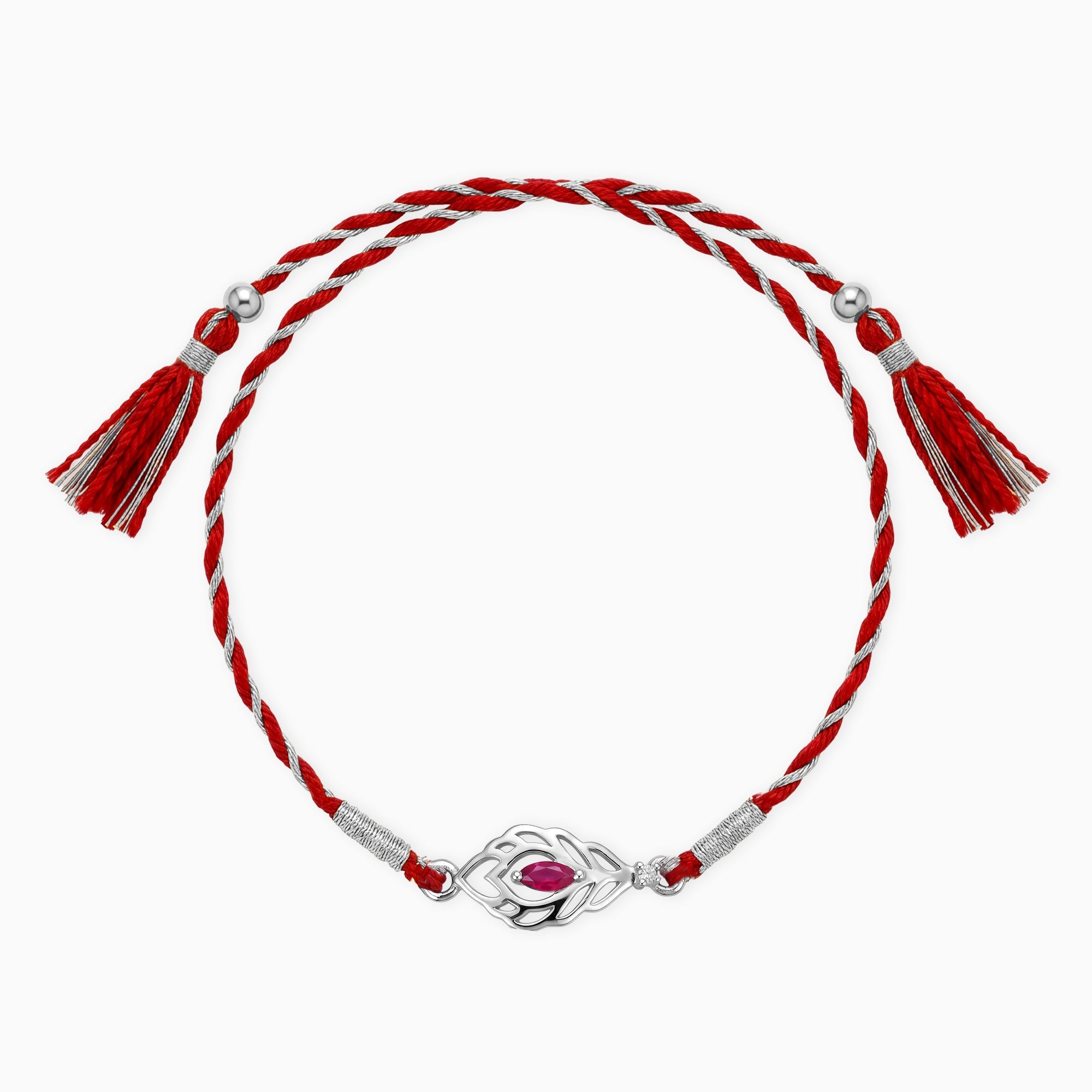 Silver Feather Rakhi — image 3