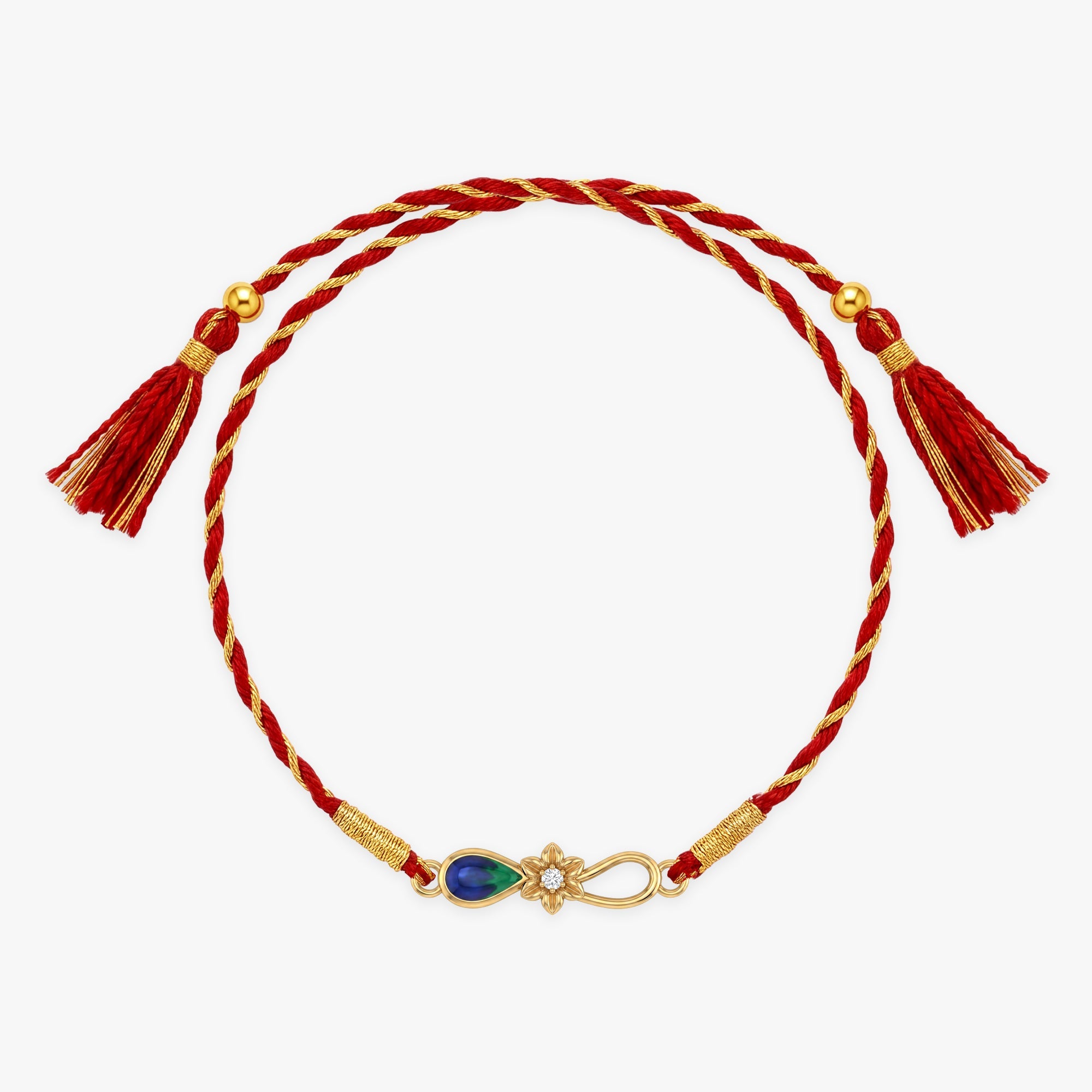 Golden Floral Mayur Rakhi — image 3