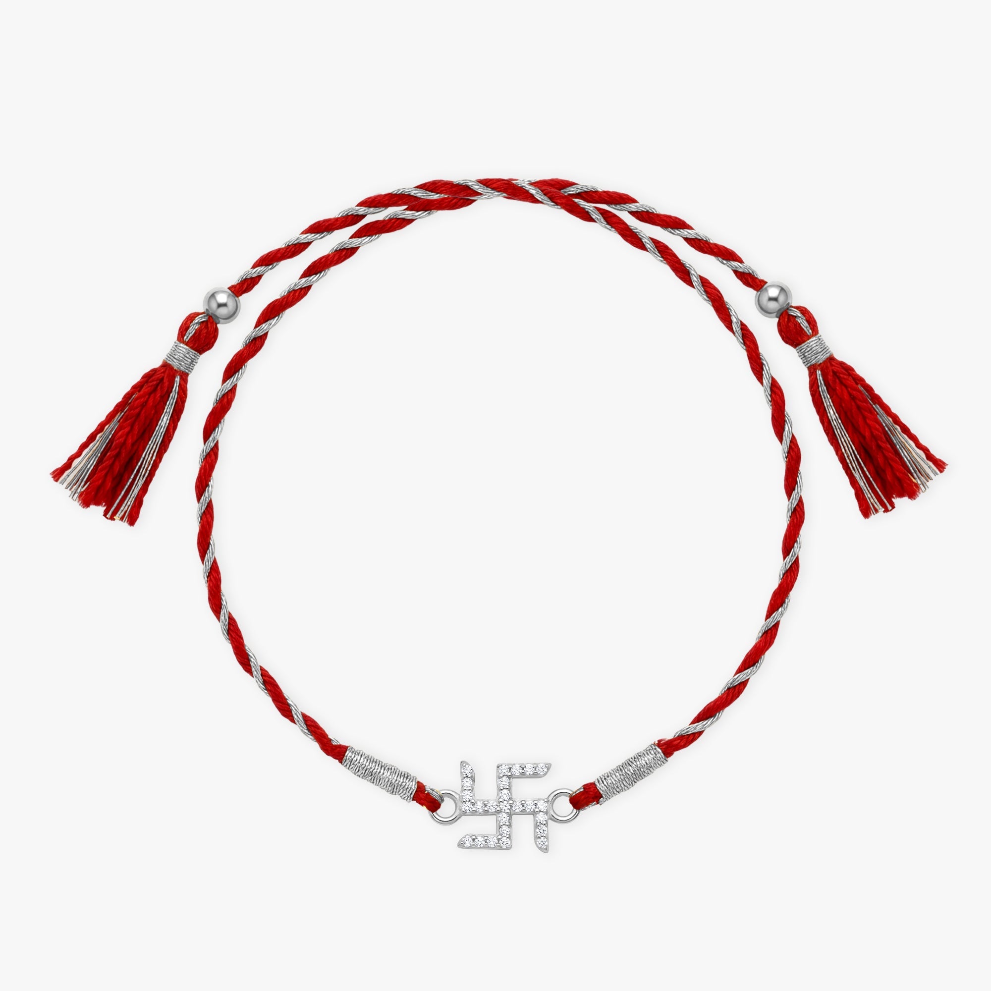 Silver Symbolic Swastik Rakhi — image 3