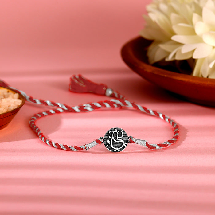 Oxidised Silver Blessings Rakhi — image 1