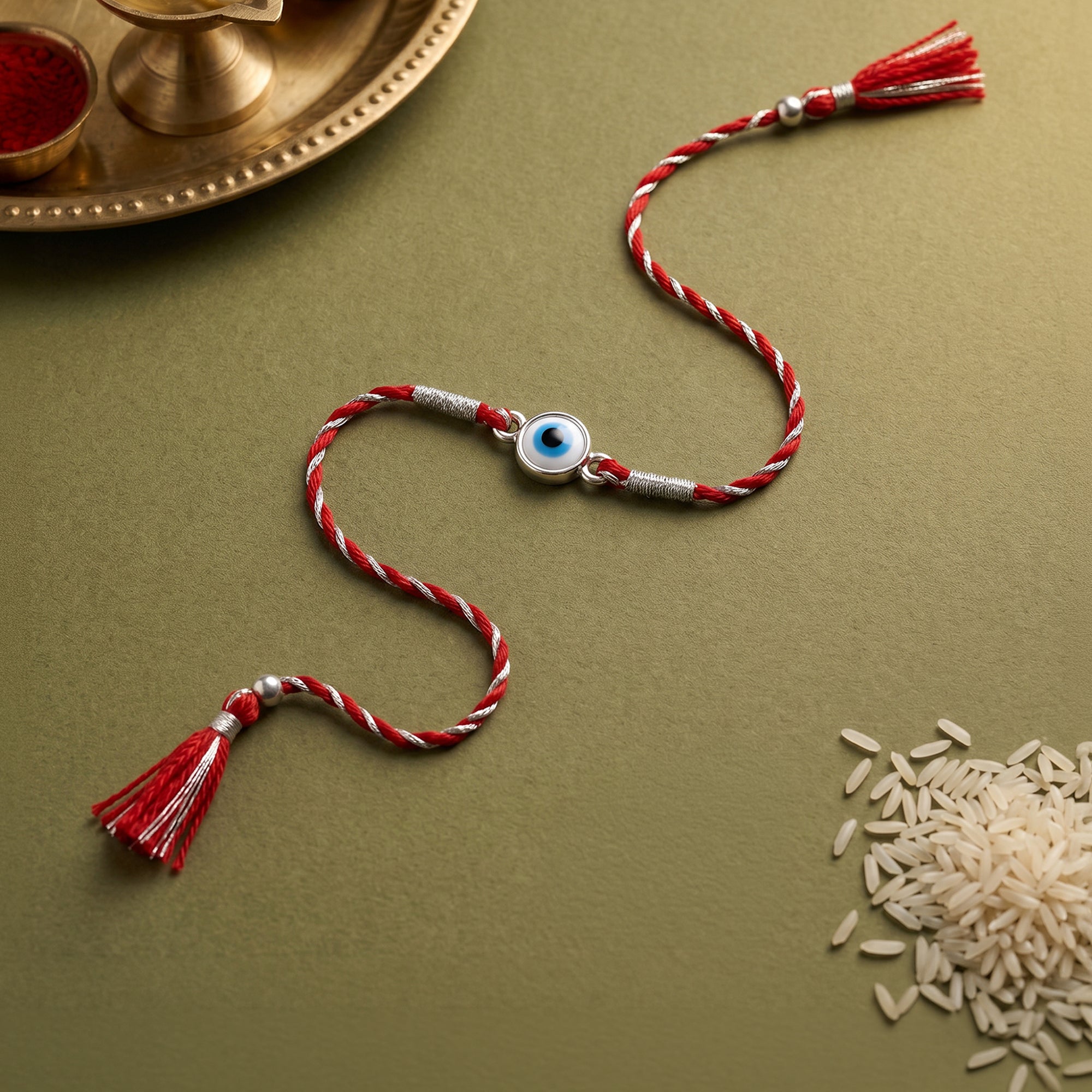 Silver Raksha Drishti Rakhi — image 1