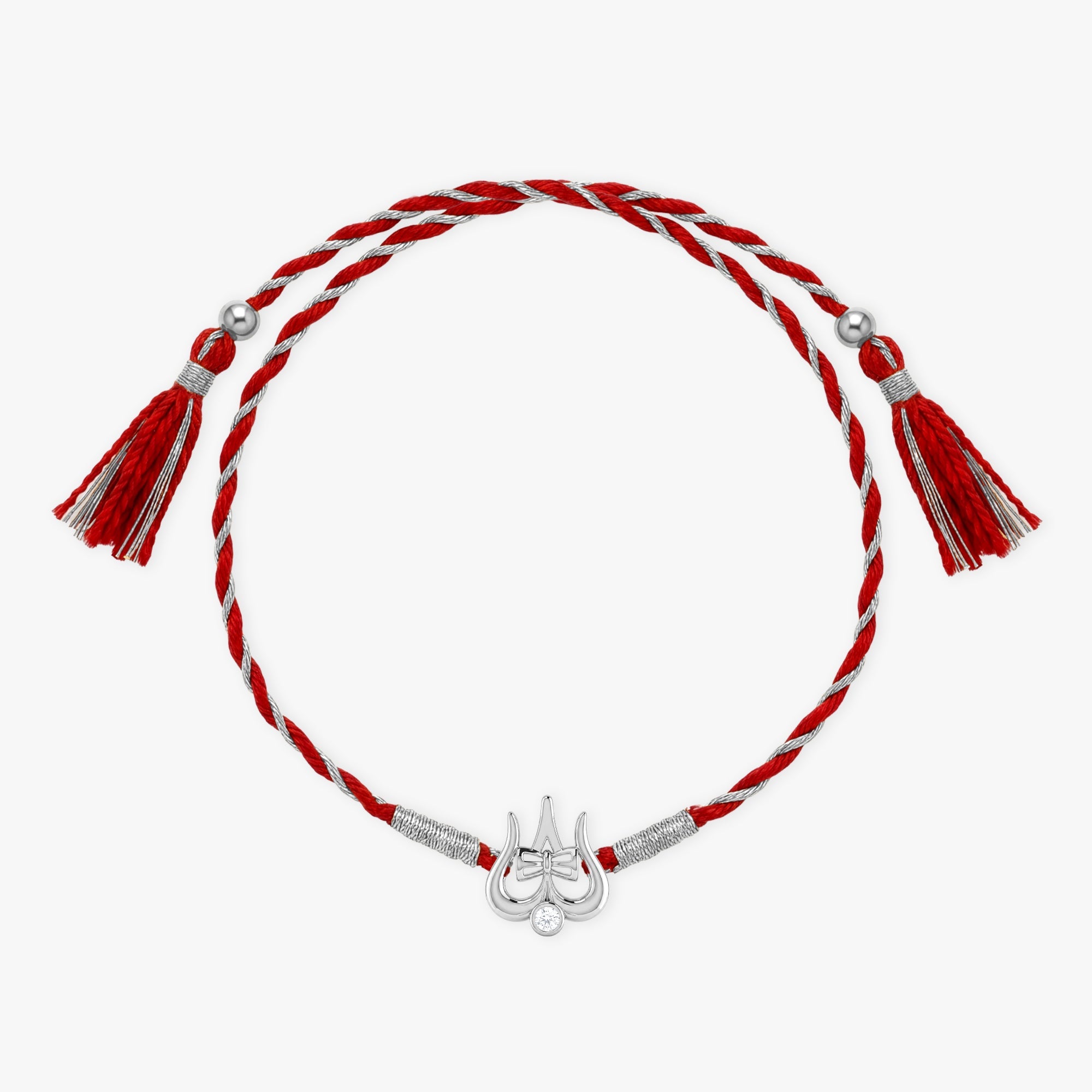 Silver Trishul Damaru Raksha Rakhi — image 3