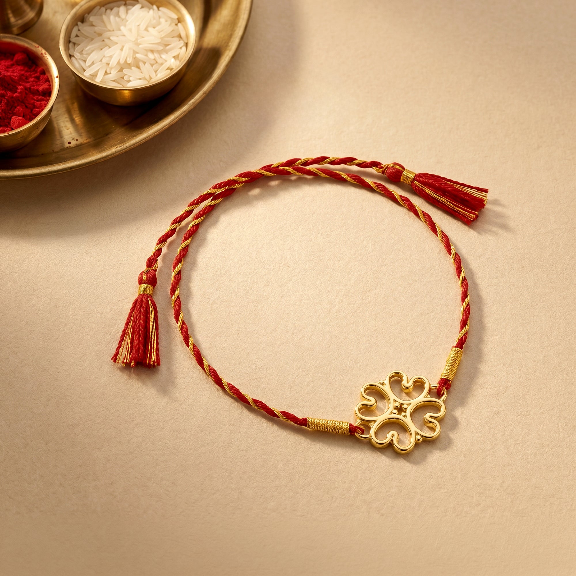 Golden Divine Floret Rakhi — image 1