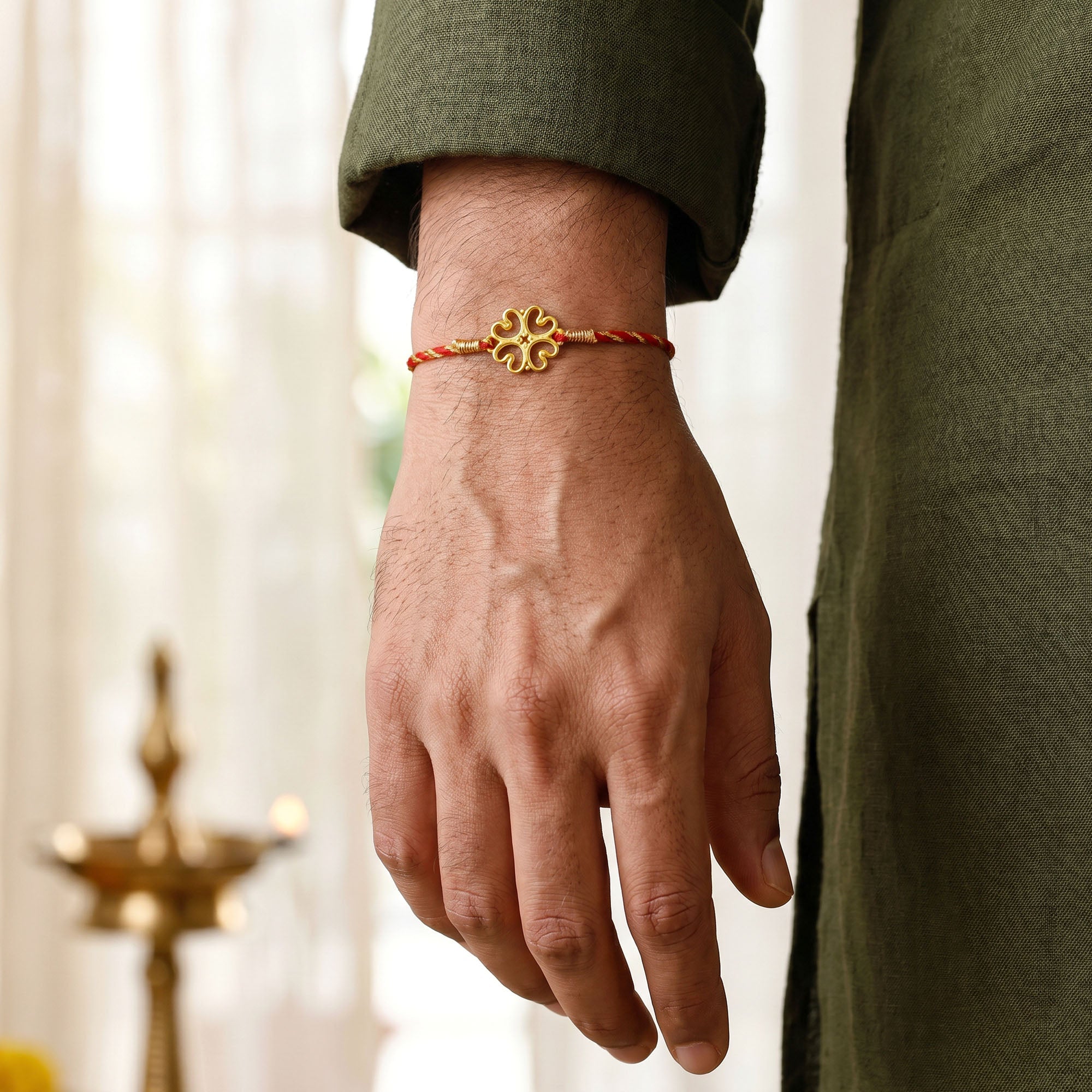 Golden Divine Floret Rakhi — image 2