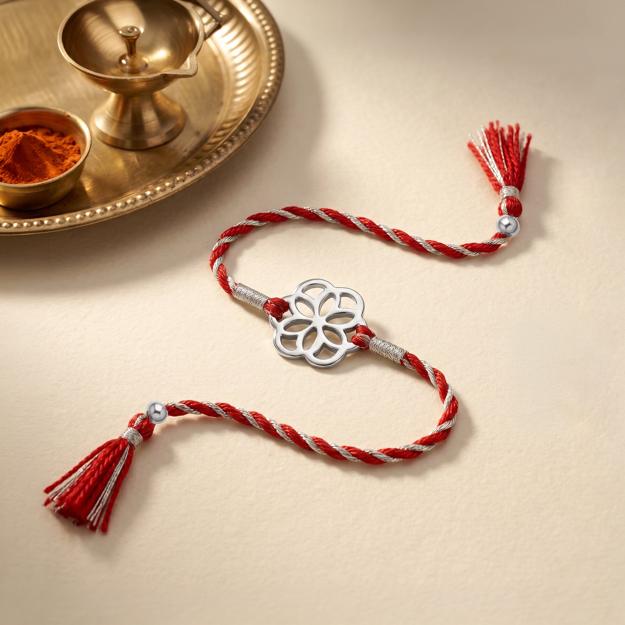 Silver Advik Mandala Rakhi — image 1