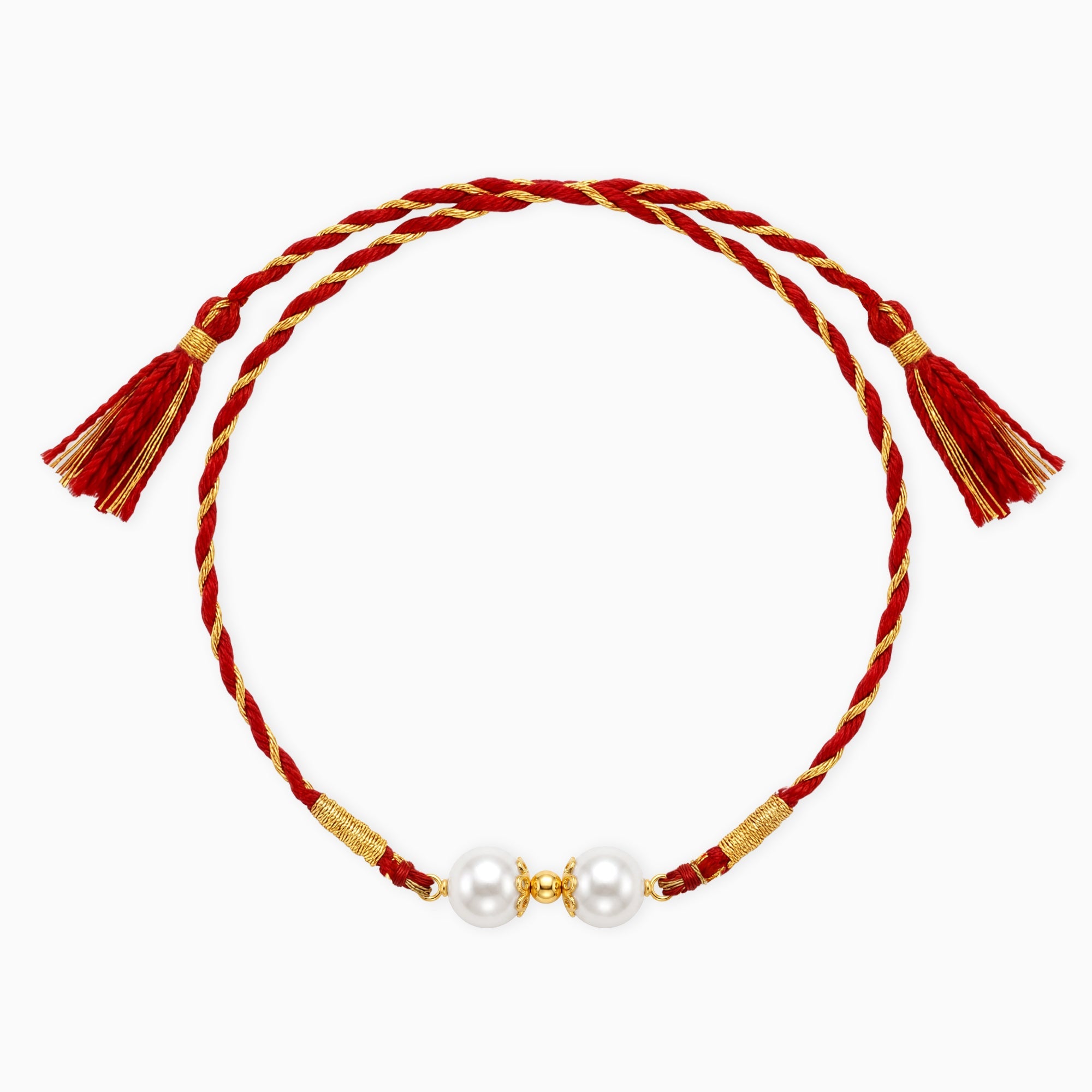 Gold Plated Twin Pearl Rakhi — image 3