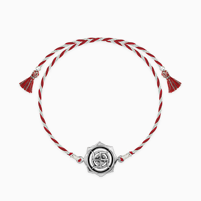 Oxidised Silver Swastika Rakhi — image 3