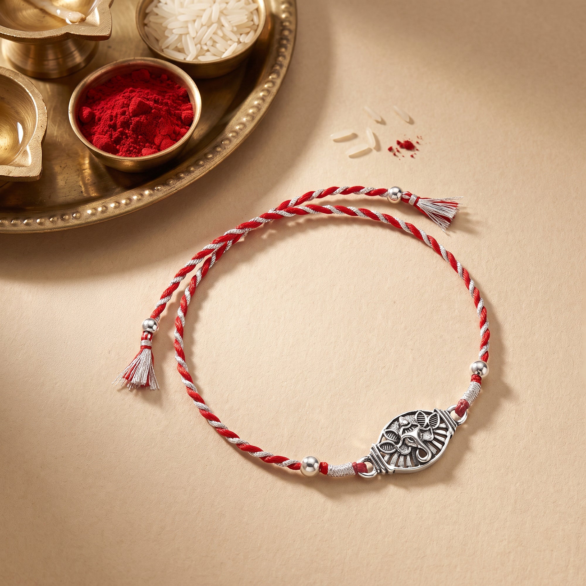 Oxidised Silver Vinayak Rakhi — image 1