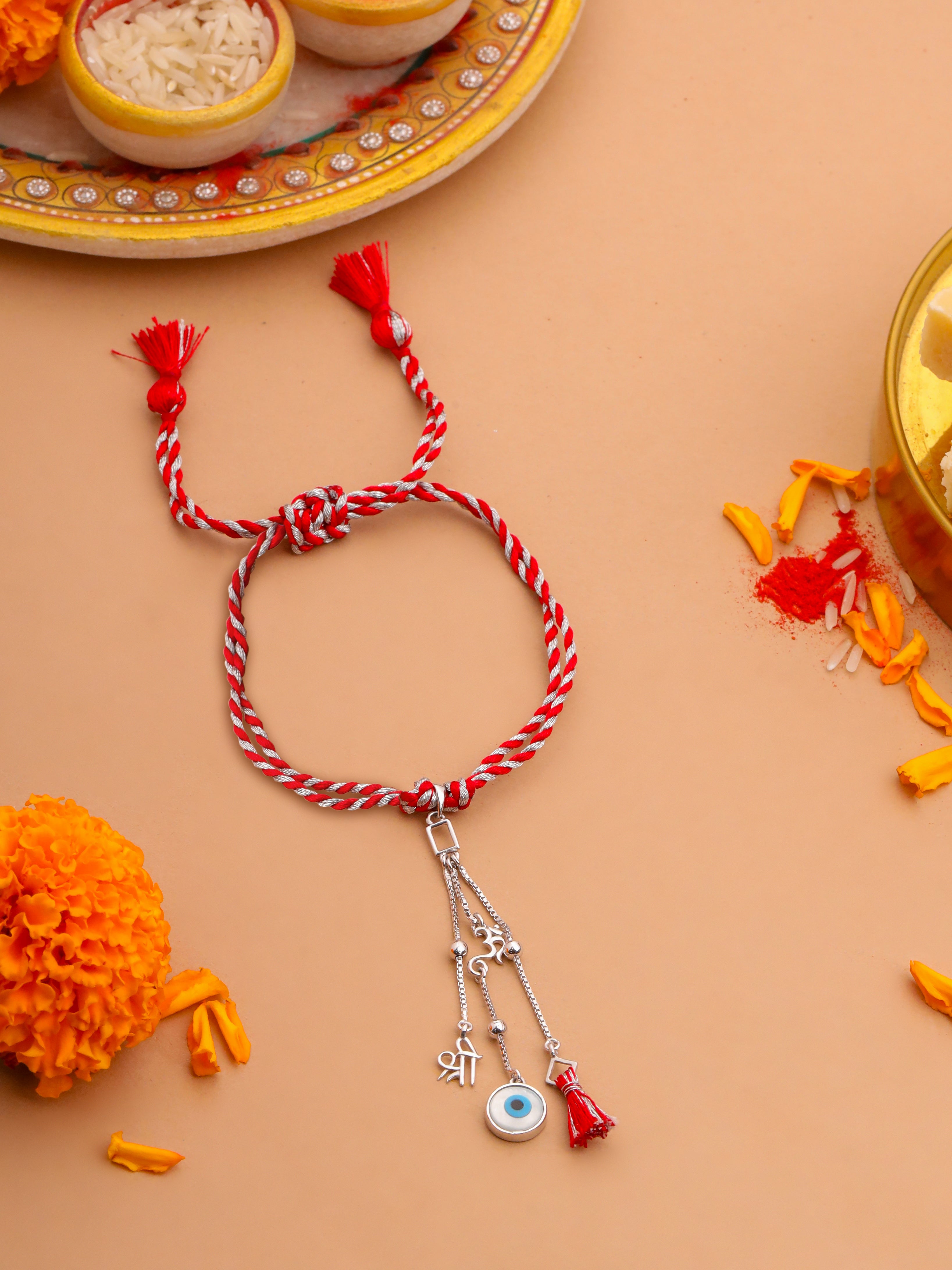 Om Shree Lumba 925 Sterling Silver Rakhi — image 1