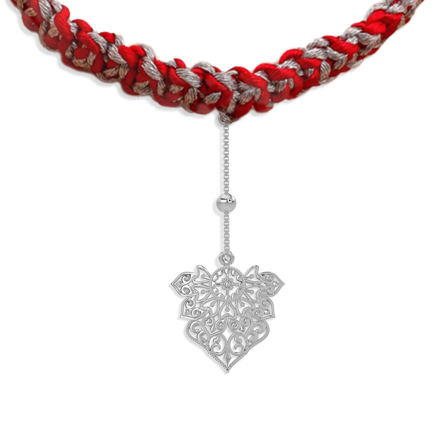 Modern Odisha Filigree Lumba 925 Sterling Silver Rakhi — image 3