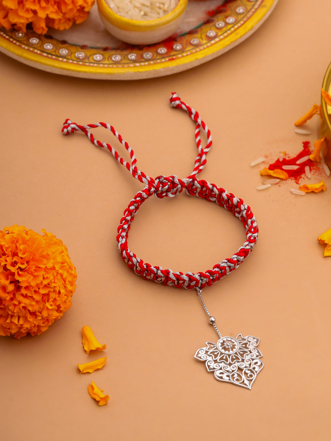 Modern Odisha Filigree Lumba 925 Sterling Silver Rakhi — image 1