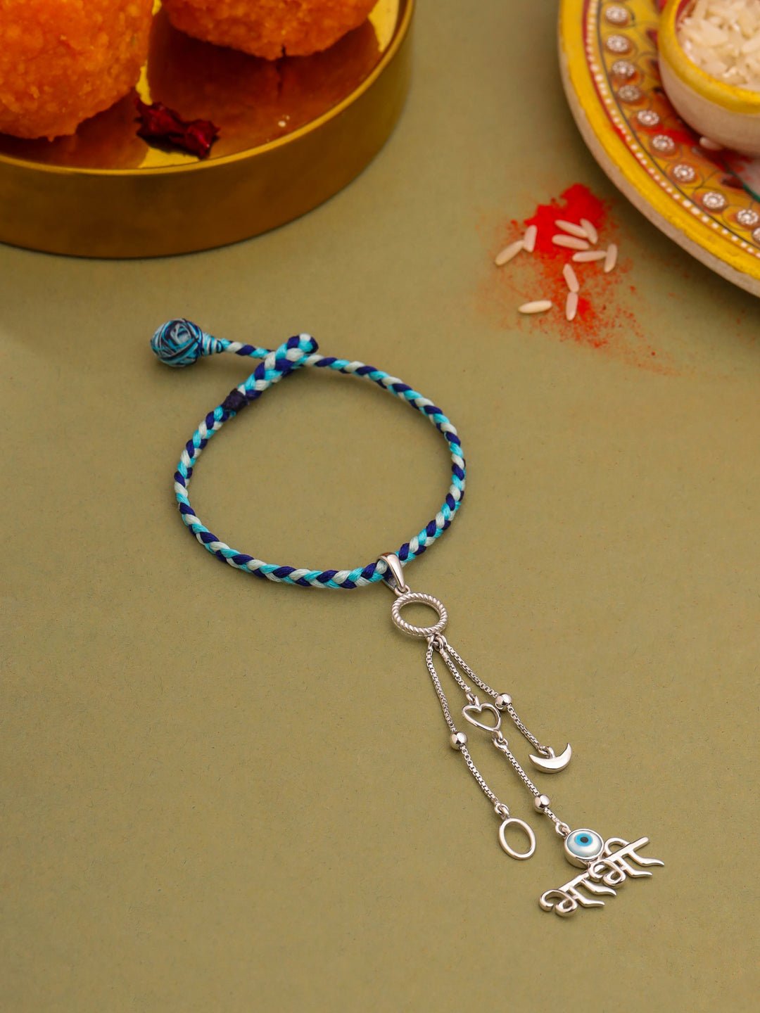 Bhabhi Love and Protection Lumba 925 Sterling Silver Rakhi — image 1