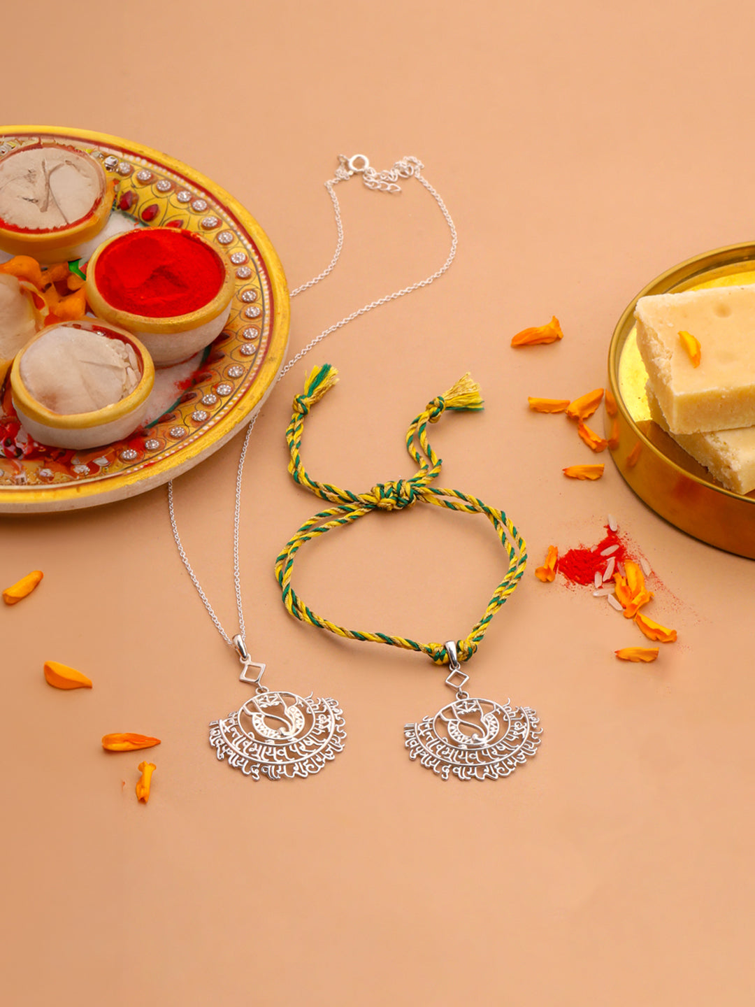 Shree Ganesh Mantra Lumba Convertible Rakhi Pendant — image 1