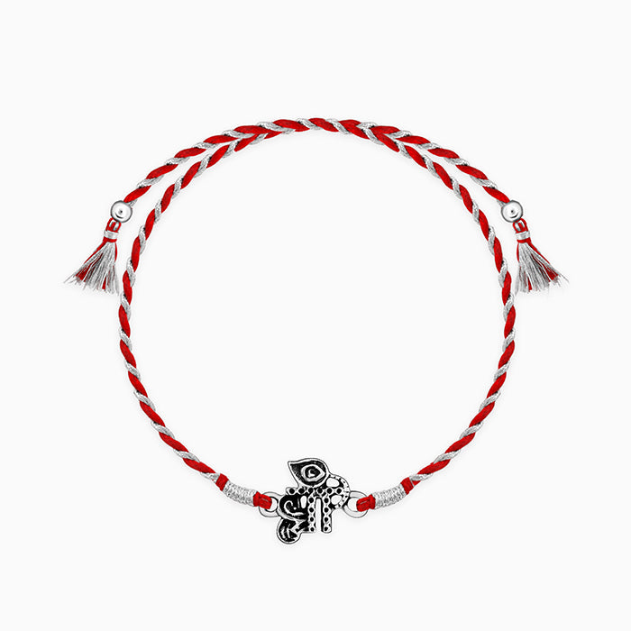 Oxidised Silver Precious Rakhi — image 3