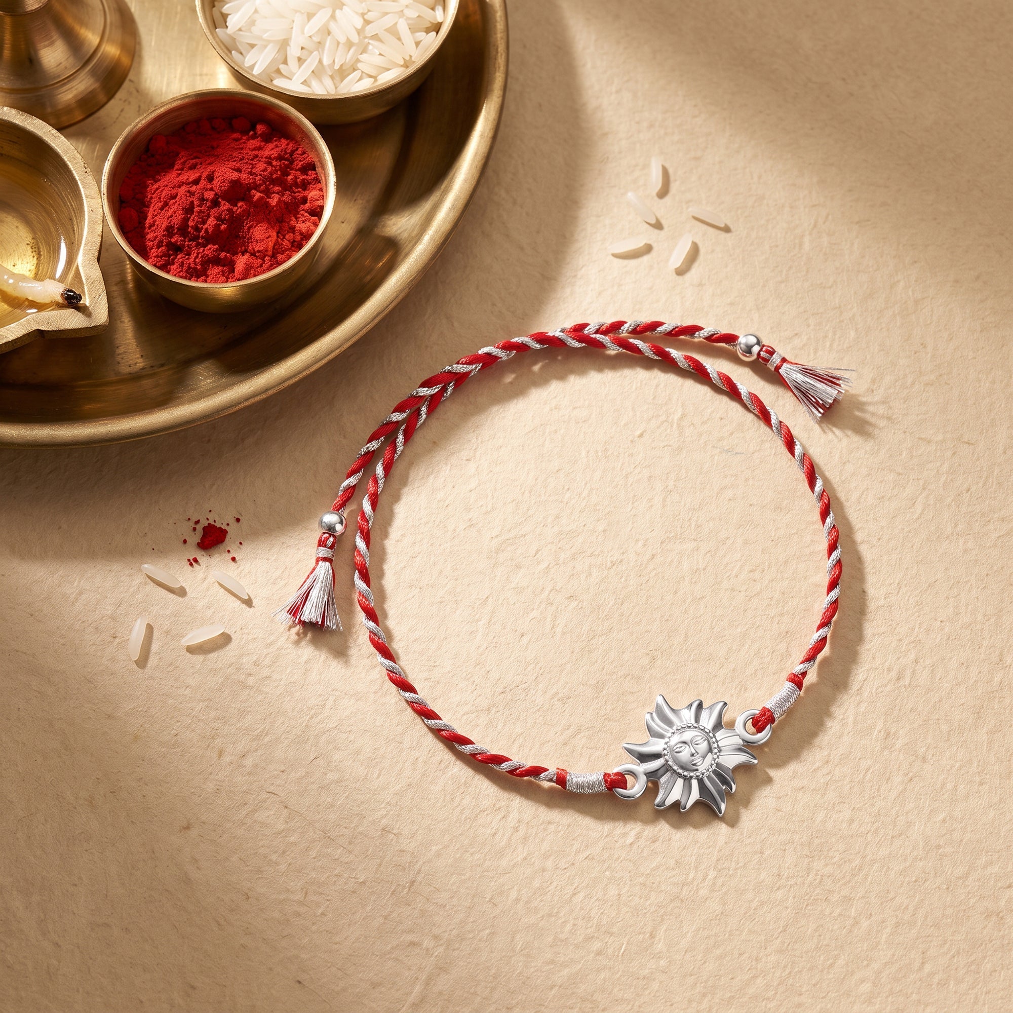 Silver Surya Rakhi — image 1