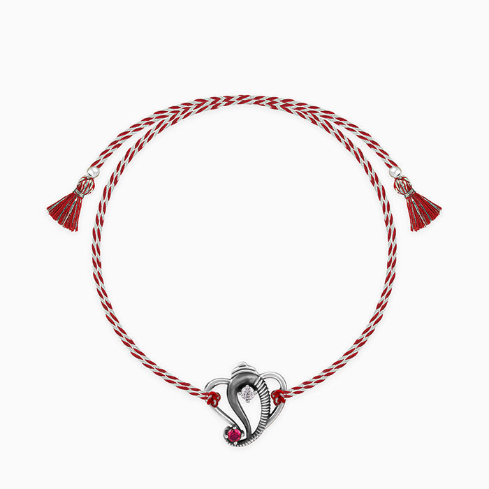 Oxidised Silver Lord Ganesha Rakhi — image 3