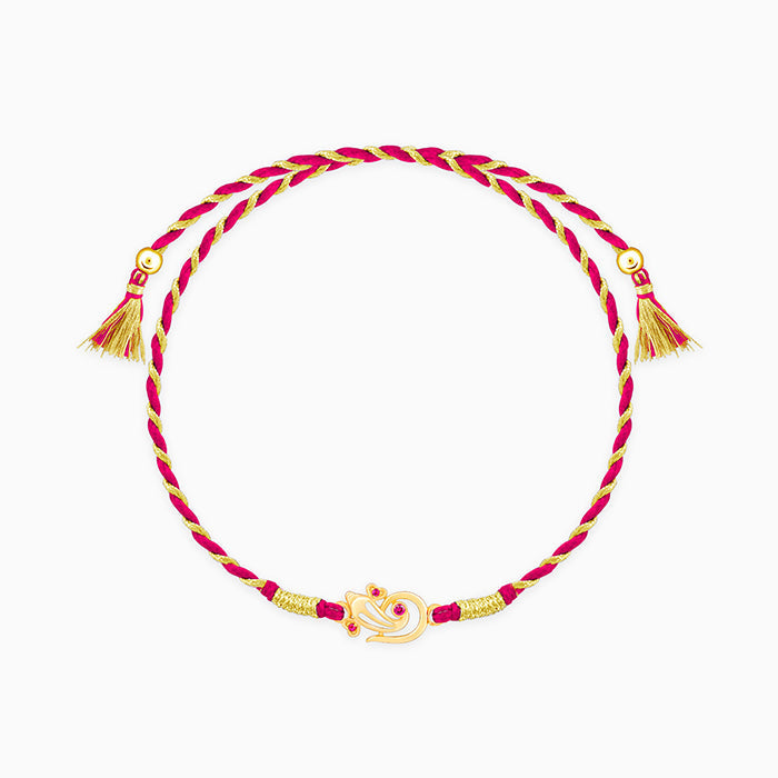 Golden Elegant Ganesha Rakhi — image 3