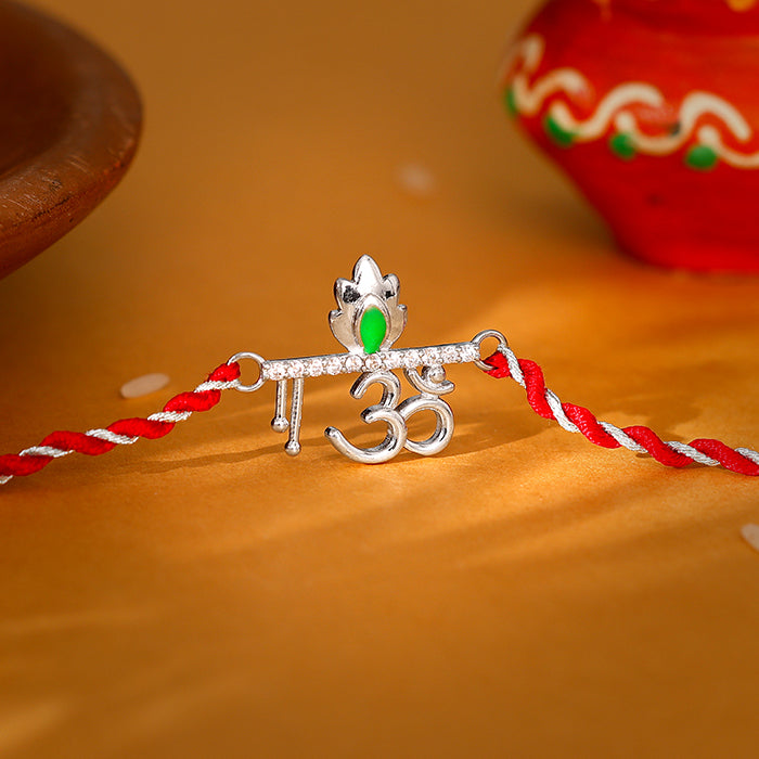 Silver Sacred Om Rakhi — image 1