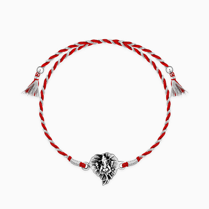 Oxidised Silver Ganpati Blessings Rakhi — image 3