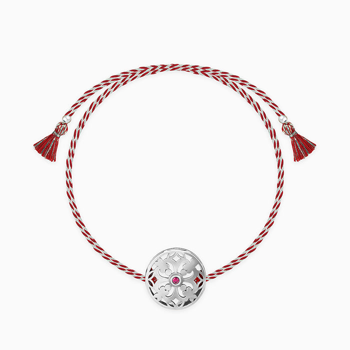 Oxidised Silver Sphere Flower Rakhi — image 3