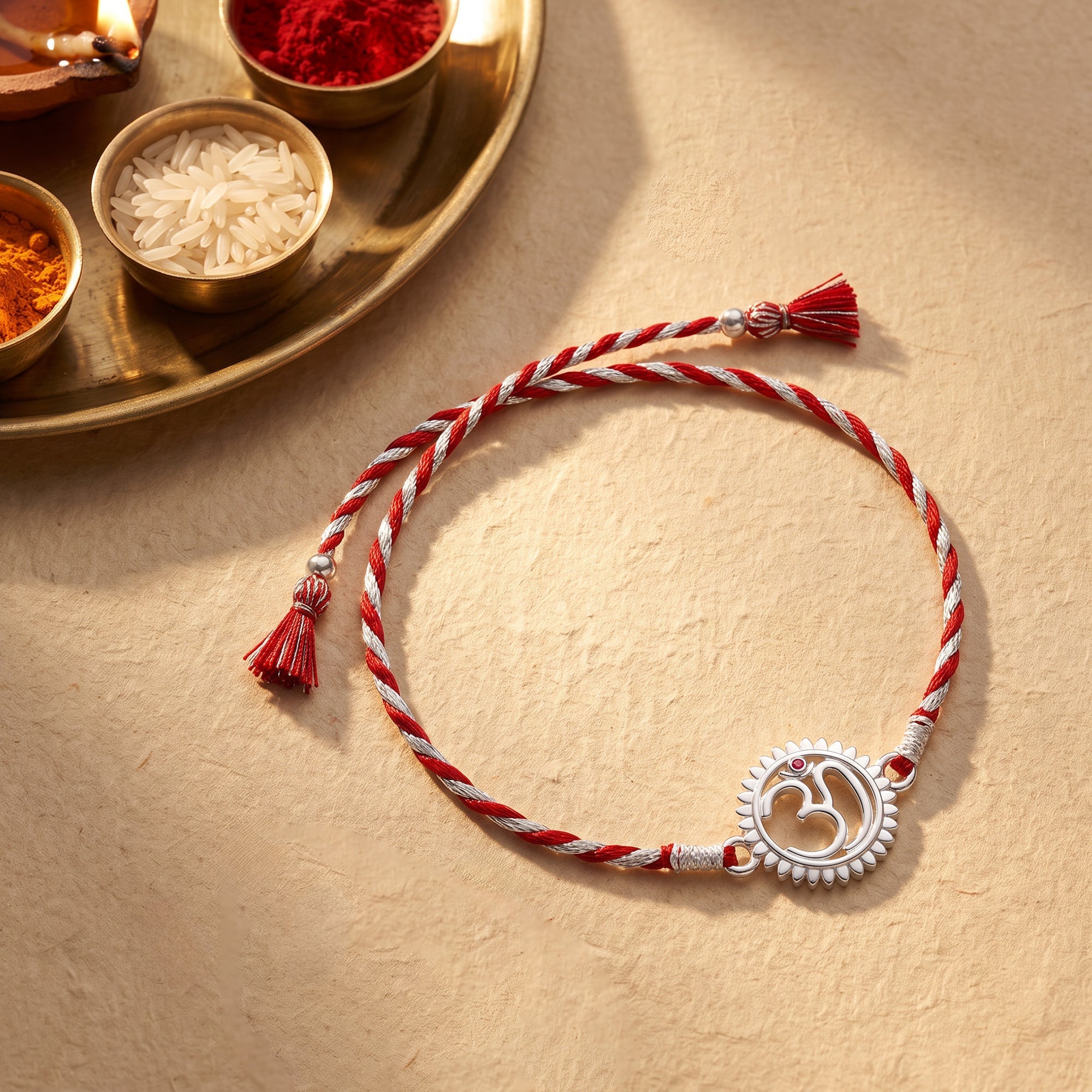 Silver Om Mandala Rakhi — image 1