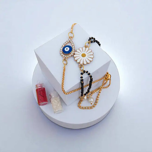 Divine Bracelet Set Floral and Evil Eye