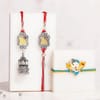 Bal Ganesha Kids Rakhi with Bhaiya Bhabhi Mirror Rakhi Set