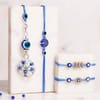 Blue Evil Eye Protection Rakhi - Set of 4