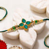 Emerald Clover Stone Rakhi