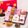 Floral Peacock Rakhi Hamper with Premium Treats