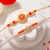 Floral Wheel and Beaded Designer Rakhi Set of 2