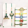 Grand Family Rakhi Set with Meena & Kundan Bhaiya Bhabhi Rakhi