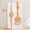 Handcrafted Peach Bhaiya Bhabhi Rakhi Set