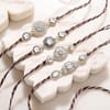 Handcrafted Silver Charm Rakhi Set of 4