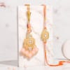 Peach Meenakari Rakhi Set for Bhaiya & Bhabhi