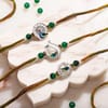 Peacock Silver-Plated Designer Rakhi Set of 3
