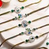 Peacock Silver-Plated Designer Rakhi Set of 5