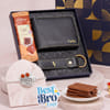 Personalized Leather Wallet Rakhi Gift Hamper