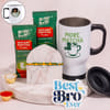Personalized Travel Mug & Beaded Rakhi Hamper