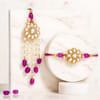 Purple Grace Kundan Bhaiya Bhabhi Rakhi