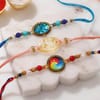 Rainbow and Mosaic Aura Rakhi -Set of 3