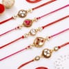 Regal Meena and Kundan Rakhis-Set Of 5