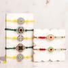 Semi-Precious & Evil Eye Rakhi Set of 7