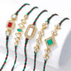 Traditional Kundan Polki Rakhi (Set of 5)